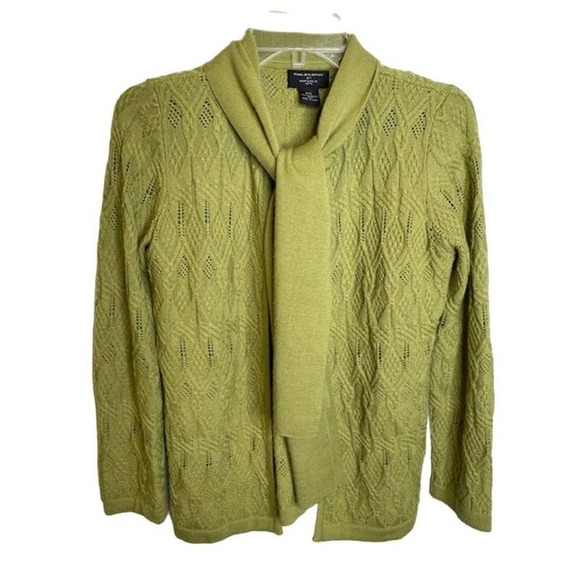 Philosophy Sweaters - Philosophy Green Open Cardigan with Tie Sz Small/Petite